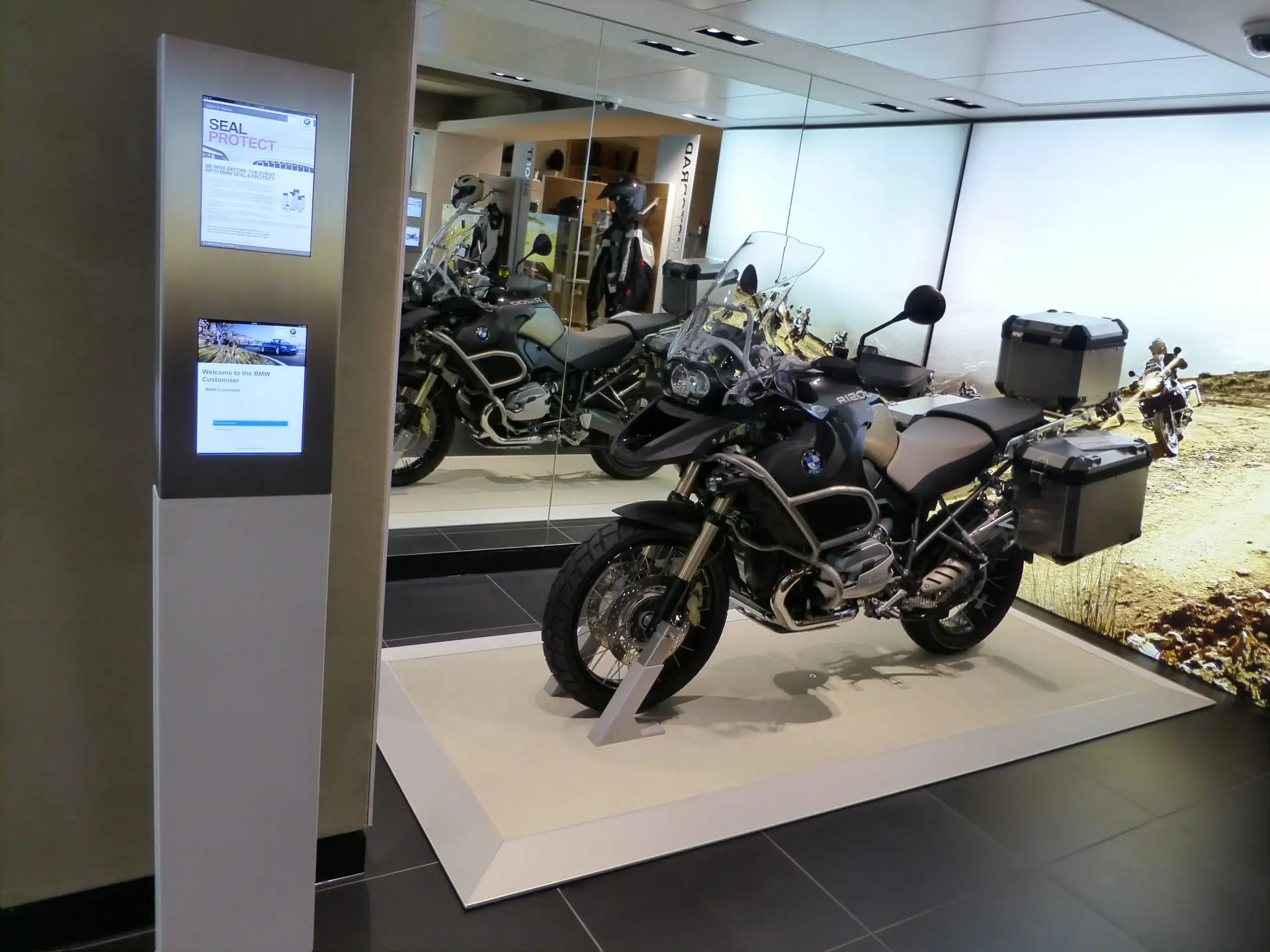 custom digital signage for BMW Motorrad